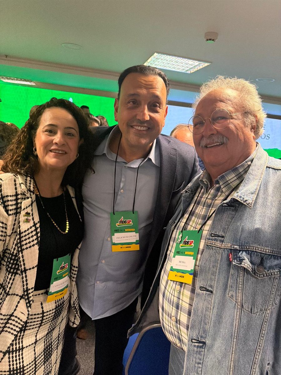 Mussa Calil em evento do MDB São Paulo, ao lado de Felício Ramuthi